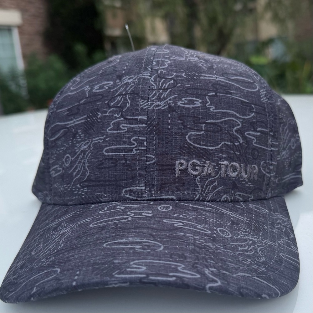 PGA Tour Gray Patterned Men's Flex Hat (L)